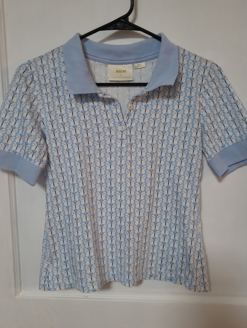 Anthropologie Maeve Butterfly Polo Top XS - Picture 2 of 4